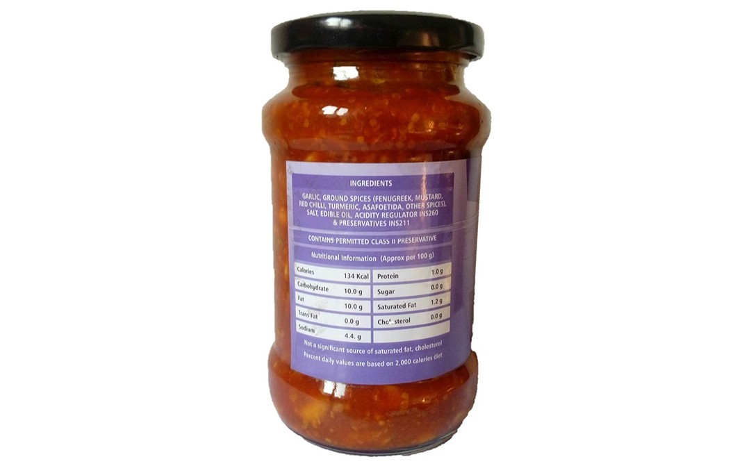 Mannat Pickle Garlic    Glass Jar  400 grams
